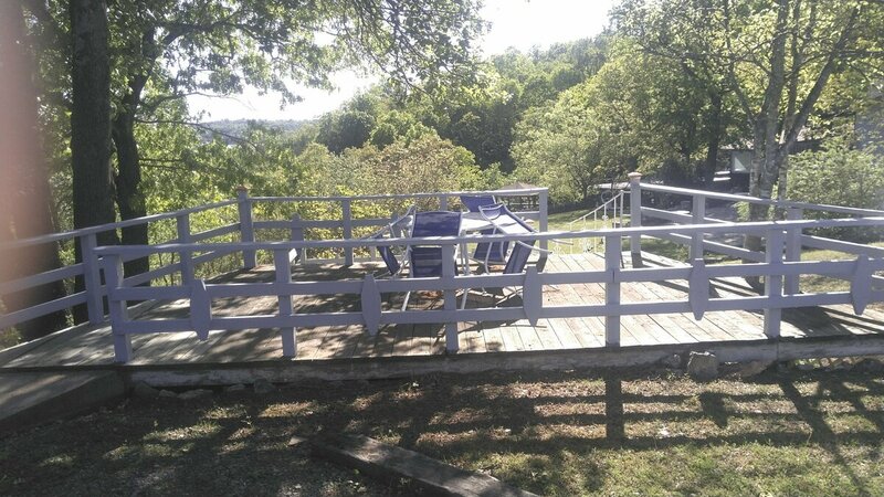 Deck and stairs toward Lake and Pool