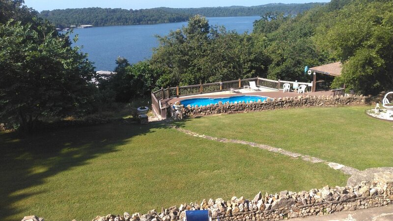 Lake and Pool View from rear Deck